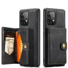 Cargar imagen en el visor de la galería, Samsung Galaxy S21 Ultra 5G leather wallet case with card slots and magnetic closure, featuring vegan leather in a retro finish.