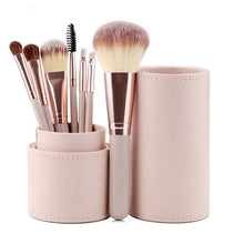 Charger l'image dans la galerie, OmyBrush Brush Kit with Leather Case featuring high-quality makeup brushes for flawless application and blending at home or on the go.