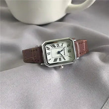 Cargar imagen en el visor de la galería, Retro Women's Vegan Leather Quartz Watch with Roman Numerals on Soft Fabric, Timeless Classic Design