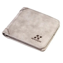 Cargar imagen en el visor de la galería, EliteFold Leather Wallet in premium gray leather, showcasing durability and elegant design for organizing cash and cards efficiently.
