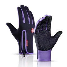 Load image into Gallery viewer, Thermal waterproof gloves with zippers, ideal for outdoor activities like cycling, hiking, and camping in harsh weather conditions.
