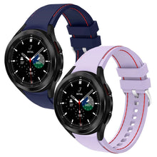 Cargar imagen en el visor de la galería, Samsung Galaxy Watch 4 with 20mm Silicone Sports Bracelet in navy and lavender colors, designed for 46mm and 42mm models.