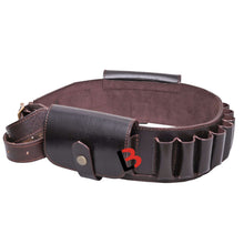 Cargar imagen en el visor de la galería, Cowhide Leather Shotshell Bandolier Belt Shotgun Shell Belt Ammunition Carrier made of genuine leather for hunting