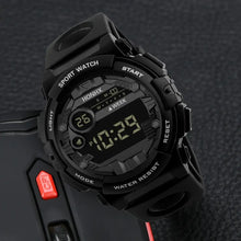 Load image into Gallery viewer, Men's digital LED watch with 12/24 hour display and luminous mirror, perfect for modern lifestyle and precision timekeeping.