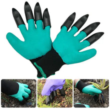 Load image into Gallery viewer, Garden gloves with claw design for digging and planting, featuring durable material in vibrant green and black colors.
