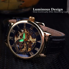 Load image into Gallery viewer, Men's luxury watch with luminous design and leather strap, featuring intricate dial details, perfect for stylish and modern fashion.