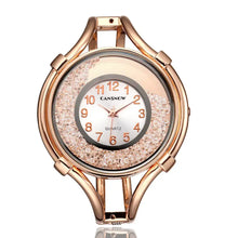 Load image into Gallery viewer, Elegant fashion ladies watch bracelet in gold with sparkling accents, blending style and functionality.