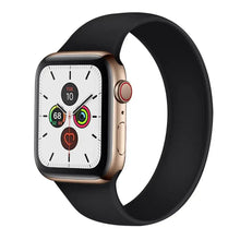 Load image into Gallery viewer, Black Apple Watch 5 band with a sleek design, enhancing style and comfort for everyday wear.