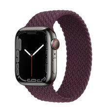 Load image into Gallery viewer, Purple nylon elastic loop band for Apple Watch, compatible with 38mm-45mm iWatch Series 1-7 and SE.