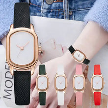 Charger l'image dans la galerie, Oval Dial Retro Watch in multiple colors on display, showcasing vintage-inspired design with elegant oval face and intricate details.