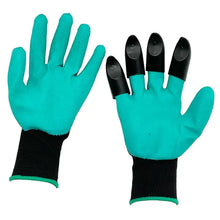 Load image into Gallery viewer, Garden gloves with claw design for digging, planting, and weeding, shown in vibrant green with black claw tips.
