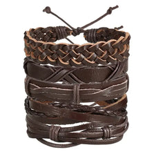 Charger l'image dans la galerie, Multilayer leather bracelet with braided design, perfect for adding rugged elegance and durability to any outfit.