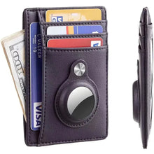 Charger l'image dans la galerie, Minimalist vegan leather card wallet with multiple card slots, cash compartment, and sleek design, ideal for streamlined organization.