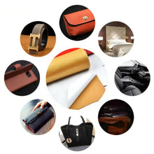 Charger l'image dans la galerie, Various leather products including belts, wallets, and car seats with patching leather solutions for easy repair and restoration.