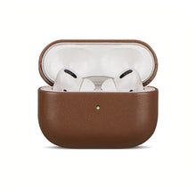 Cargar imagen en el visor de la galería, Genuine leather AirPods case in brown, featuring a snug fit and stylish protection for Apple AirPods from scratches and daily wear.