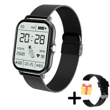 Load image into Gallery viewer, Alaya Watch™ with sleek design displayed, including bonus strap and gift icon, showcasing multifunctional features like time, steps, and BPM.