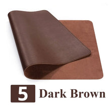 Cargar imagen en el visor de la galería, Dark brown leather suede desk mat for stylish and durable workspace protection and comfort.