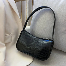 Load image into Gallery viewer, Crocodile pattern PU leather women's shoulder bag for versatile occasions, featuring smooth zipper and refined design.