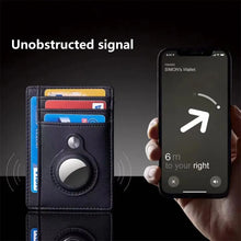 Charger l'image dans la galerie, Minimalist vegan leather card wallet with RFID protection and phone displaying unobstructed signal feature.