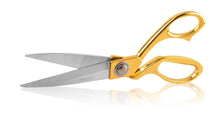 Cargar imagen en el visor de la galería, Gold-handled heavy duty scissors for fabric cutting by eZthings, ideal for arts, crafts, and upholstery use.