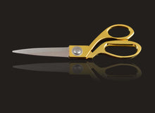 Cargar imagen en el visor de la galería, Gold-handled heavy duty scissors for fabric and craft cutting by eZthings, suitable for hobby and commercial use.