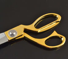 Cargar imagen en el visor de la galería, eZthings heavy duty gold-handled scissors for cutting arts, crafts, fabrics, and carpets, ideal for hobby and commercial use.