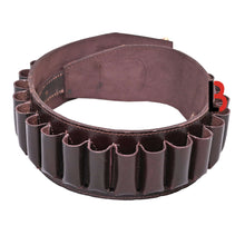 Cargar imagen en el visor de la galería, Cowhide Leather Shotshell Bandolier Belt Shotgun Shell Belt Ammunition Carrier, adjustable for hunters and shooters.