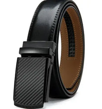 Charger l'image dans la galerie, No Holes Cowhide Leather Belt with adjustable buckle, premium two-layer leather, perfect for casual or formal wear, durable design.