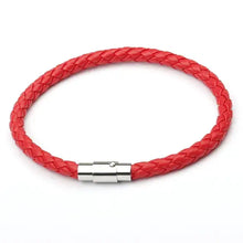 Load image into Gallery viewer, Red magnetic buckle bracelet with braided design, showcasing sleek and modern style.