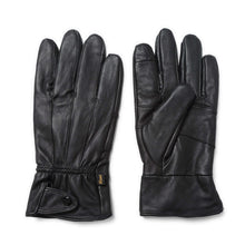 Cargar imagen en el visor de la galería, Reed Men's black leather warm lined gloves, touchscreen compatible, stylish winter accessory, genuine sheepskin, Thinsulate insulation.