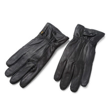 Cargar imagen en el visor de la galería, Reed Men's Genuine Leather Driving Gloves, warm lined and touchscreen compatible, ideal for winter driving and texting.