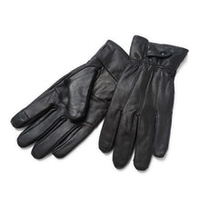 Cargar imagen en el visor de la galería, Reed Men's Genuine Leather Warm Lined Driving Gloves, Touchscreen Compatible for Winter, Black