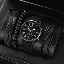 Load image into Gallery viewer, Men's Business Watch Set - Elegant black leather watch and accessories for professional style.