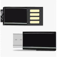 Cargar imagen en el visor de la galería, Close-up of black Leather Mini Micro USB Bracelet Charger connectors, highlighting sleek, portable design and functionality.