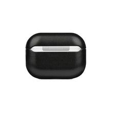 Cargar imagen en el visor de la galería, Black genuine leather AirPods case with snug fit and durable protection.