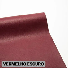 Load image into Gallery viewer, Dark red vegan leather repair patch for restoring furniture and accessories.