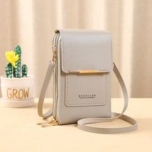 Charger l'image dans la galerie, Chic anti-theft leather bag with RFID protection, beige color, versatile strap; perfect for safe, stylish Mother's Day gift.