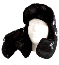 Charger l'image dans la galerie, Alex Unisex Ushanka Faux Fur Trapper Hat with Removable Mask, Black, Warm Winter Headwear for All Genders