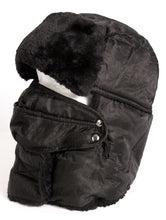 Charger l'image dans la galerie, Alex Unisex Ushanka Faux Fur Trapper Hat with Removable Mask, Black