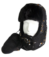 Charger l'image dans la galerie, Alex Unisex Ushanka Trapper Hat with Faux Fur and Removable Mask for Warmth in Winter, Black.