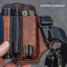 Cargar imagen en el visor de la galería, Tactical multi tool belt bag made from durable vegan leather with multiple compartments for easy access and organization.