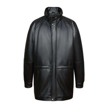 Load image into Gallery viewer, 34'' Raglan Reed Men's Car Coat in Imported Lamb with Zip-Out Lining, classic executive leather style, REED Premium Designer.