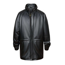Load image into Gallery viewer, 34'' Raglan Reed Classic Men's Car Coat in Imported Lamb with Zip-Out Lining, perfect for any style and season. Luxury leather jacket.