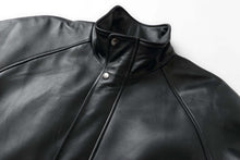 Load image into Gallery viewer, REED 34'' Raglan Car Coat in Imported Lamb Leather with Zip-Out Lining, Soft Durable Touch, Executive Style, Black