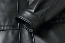 Load image into Gallery viewer, 34'' Raglan Reed Classic Men's Car Coat in Imported Lamb with Zip-Out Lining, featuring soft leather and executive style.