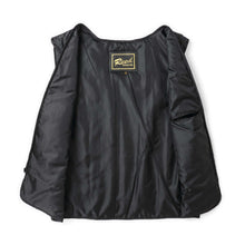 Load image into Gallery viewer, Interior view of REED 34'' Raglan Car Coat's zip-out lining in black, showcasing designer label and inside pocket for added style and function.