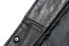 Load image into Gallery viewer, Close-up of REED EST. 1950 men's lambskin leather jacket showing texture and button detail, emphasizing premium quality craftsmanship.