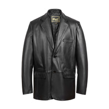 Cargar imagen en el visor de la galería, REED Men's Premium Lambskin Leather Blazer, classic imported jacket, soft durable touch, timeless fashion, ideal for versatile wear.