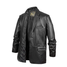 Cargar imagen en el visor de la galería, REED Men's Premium Lambskin Leather Blazer with Soft-Touch Finish, Classic Black Sports Jacket, Perfect for Timeless Style and Elegance.