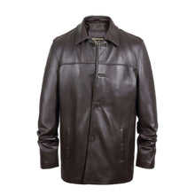 Load image into Gallery viewer, REED EST. 1950 men's genuine lambskin leather four button car coat, classic winter jacket, premium quality imported outerwear.